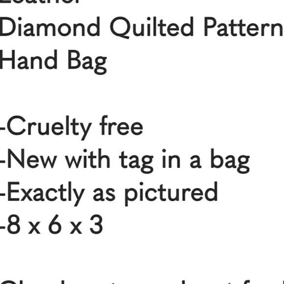 Diamond Quilted Shoulder Bag Black and White Vegan Leather - Picture 5 of 7